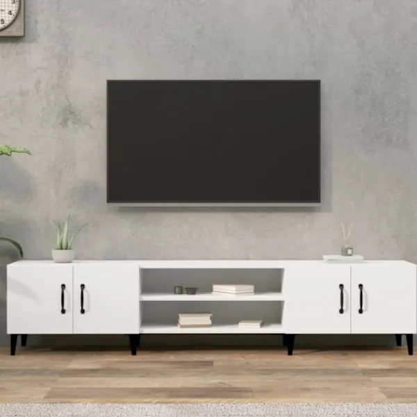 vidaXL Tv-Bänkar>TV-skåp vit 180x31,5x40 cm konstruerat trä