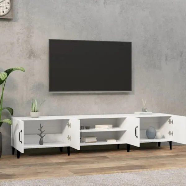vidaXL Tv-Bänkar>TV-skåp vit 180x31,5x40 cm konstruerat trä