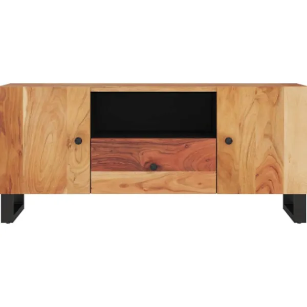 vidaXL Tv-Bänkar>TV-skåp 105x33,5x46 cm massivt akacia och konstruerat trä