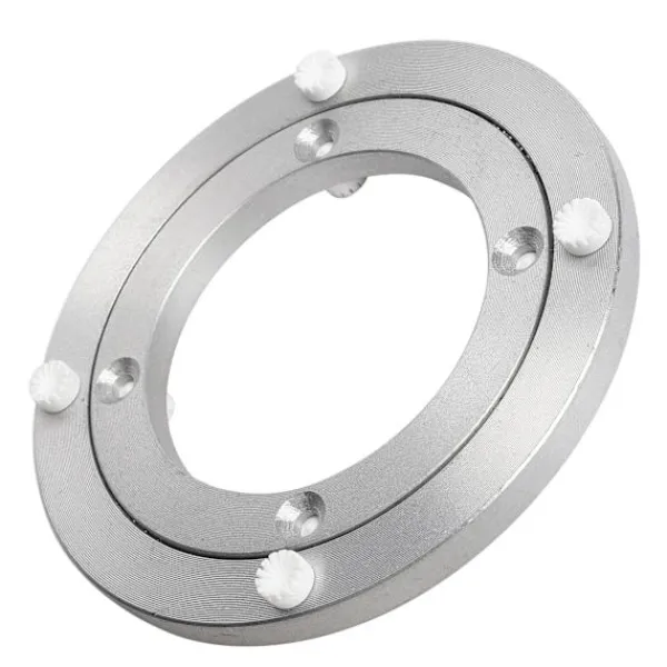 Matbord>Tyst Vridplatta Förbättrad Ljuddämpad Aluminiumlegering Roterande Hårdvara Vridplatta Stabil och Halkfri för Matbord 5 tum