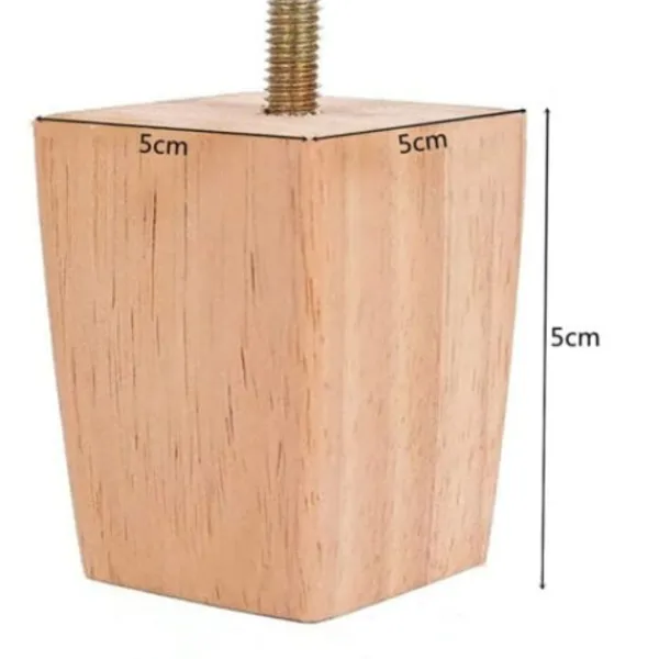 Sängar>Ulisem Set med 4 sängben i trä med monteringsplattor och skruvar - Höjd 5cm.ca{sl}