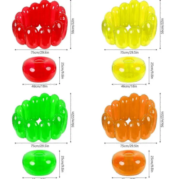 Sittsäckar>Uppblåsbar Jelly-stol - Portabel uppblåsbar soffa för inom- och utomhusbruk, uppblåsbar soffstol, luftsoffa för trädgård & uteplats