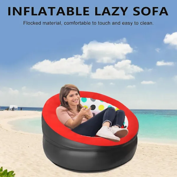 Sittsäckar>Uppblåsbar Lazy Soffa Fällbar Stol Portabel Utomhusmöbel för Resor Camping Picknick Strand