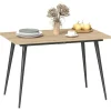 Northio Matbord>Utdragbart matbord 120/160 x 75 cm köksbord för 6-8 personer, modernt matsalsbord med stålben, natur