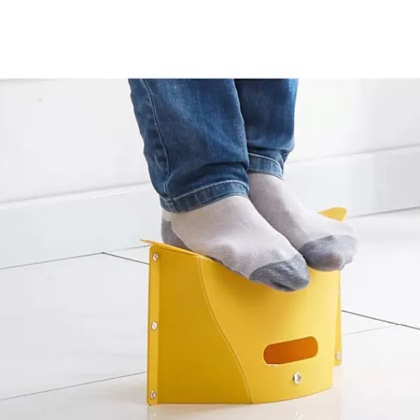 Pallar>Utomhus hopfällbar pall Bärbar Plast Camping Fiske Låg Stol för Travel Train Gul L(45x15x26)