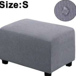 Sittpuffar>Uttöjbart puffskydd, lätt att leva, förvaring, förvaring, förvaring, skyddande möbler, flexibel rektangel med elastisk botten