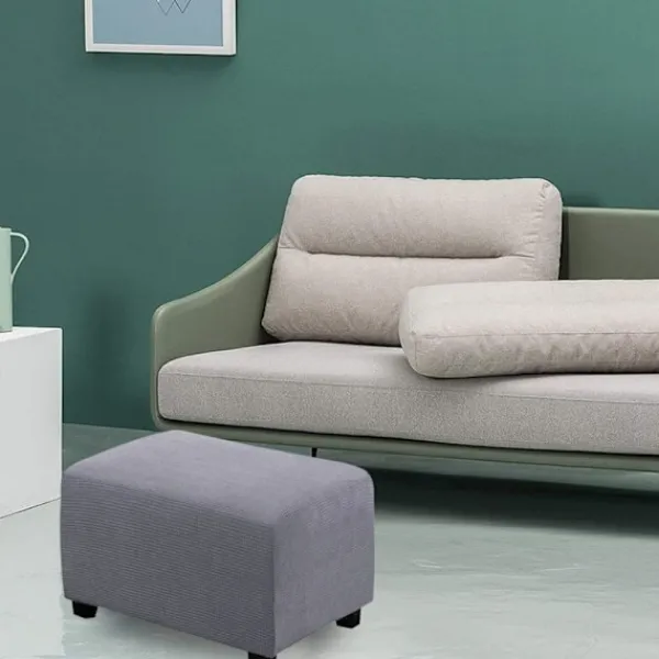 Sittpuffar>Uttöjbart puffskydd, lätt att leva, förvaring, förvaring, förvaring, skyddande möbler, flexibel rektangel med elastisk botten