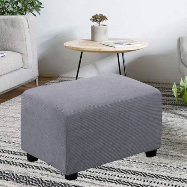 Sittpuffar>Uttöjbart puffskydd, lätt att leva, förvaring, förvaring, förvaring, skyddande möbler, flexibel rektangel med elastisk botten