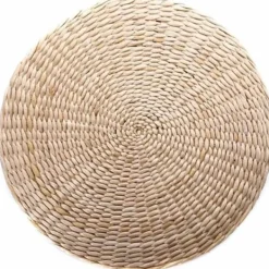 Sittsäckar>UxradG stolsitsmatta, gräsmatta, kudde, beige, handgjord, rund,