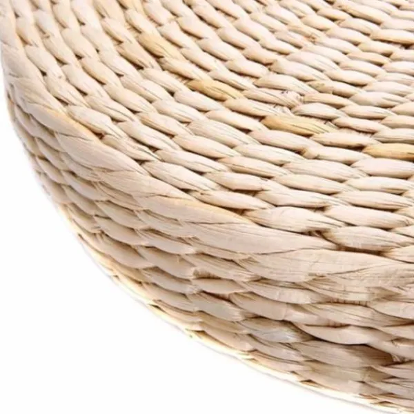 Sittsäckar>UxradG stolsitsmatta, gräsmatta, kudde, beige, handgjord, rund,