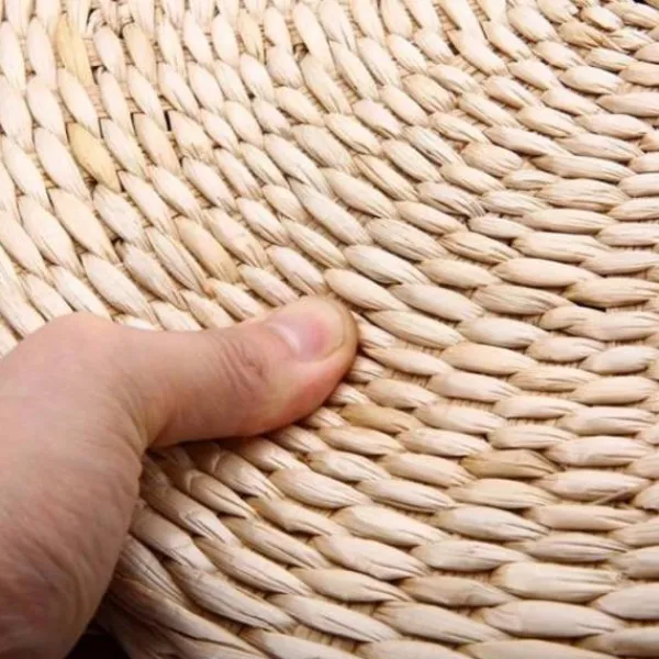 Sittsäckar>UxradG stolsitsmatta, gräsmatta, kudde, beige, handgjord, rund,