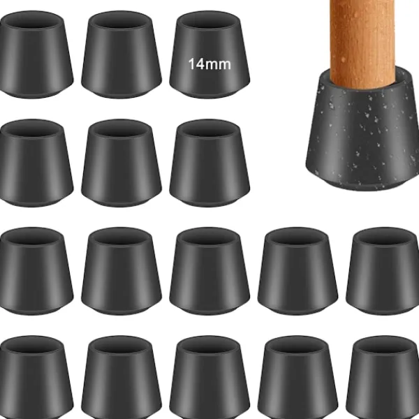 Stolar>VABNEER stolsbenskydd, 16-pack silikonstolsbensöverdrag, runda bord och stolsfotskydd för trägolv (15 mm-16 mm,
