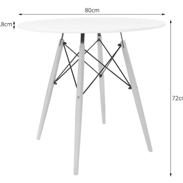 Valora Matbord>KOVA TODI Runt Bord 80cm - Svart / Svarta Ben
