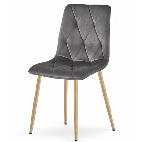 Valora Matgrupper>NP Bordsset med 4 grå TYRA-stolar - Sonoma Oak 120x80