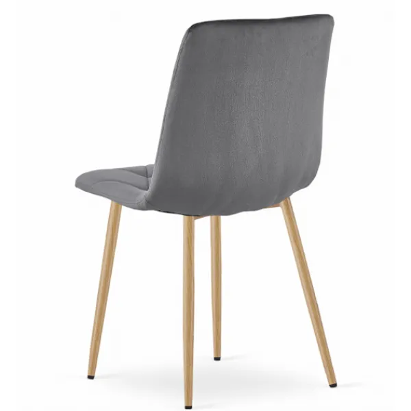 Valora Matgrupper>NP Bordsset med 4 grå TYRA-stolar - Sonoma Oak 120x80