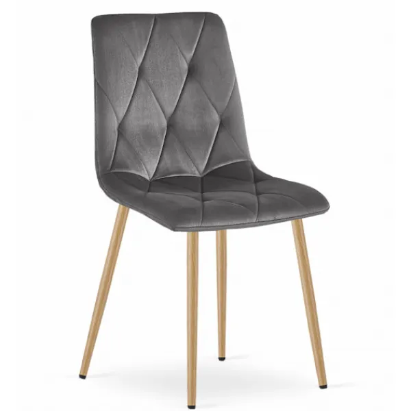 Valora Matgrupper>NP Bordsset med 4 grå TYRA-stolar - Sonoma Oak 120x80