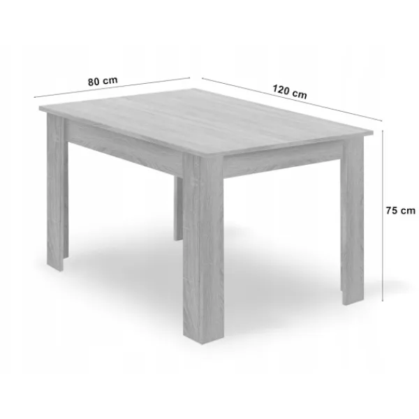 Valora Matgrupper>REKTANGULÄRA BORDSSET Sonoma Ek Grå Stolar x4