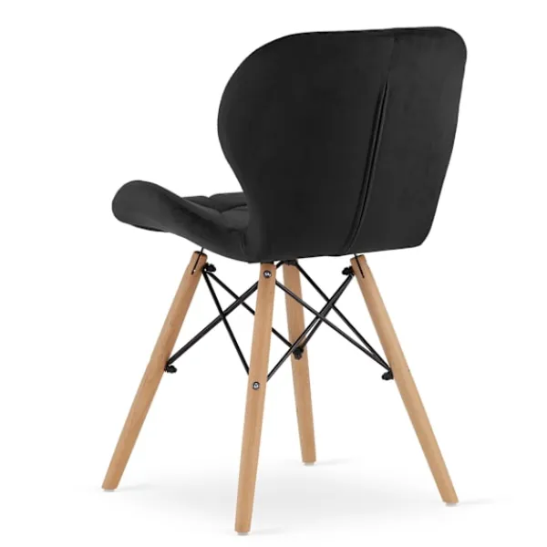Valora Fåtöljer>WAKO sammetsfåtölj svart modern design för vardagsrum x4