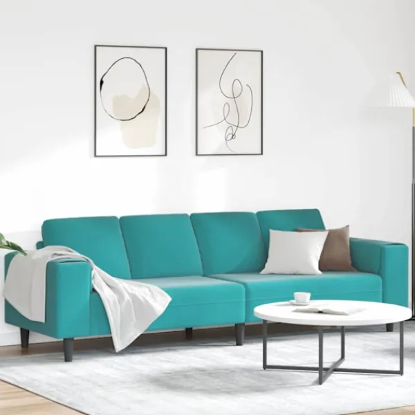 vidaXL Soffor>Vardagsrumsoffa Turkos 250 x 188 x 76 cm