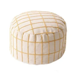 Sittpuffar>Överdrag för ottoman puff, sittkub för golvkudde, dekorativ puff för sovrum och barnrum, beige pufföverdrag för heminredning