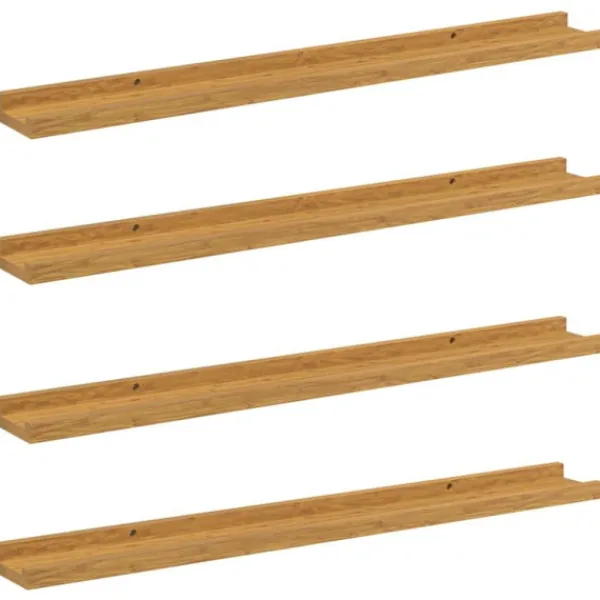 vidaXL Hyllor>Vägg hylla med hylla 4 pcs Beige 80 x 9 x 3 cm Konstruerat trä
