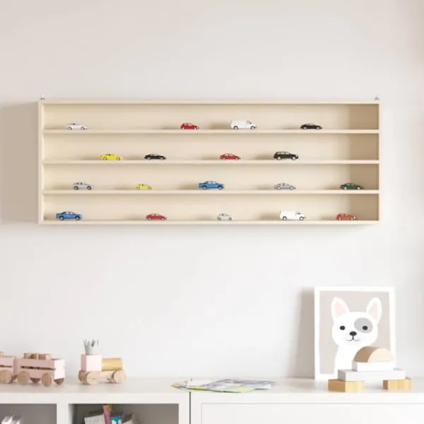 vidaXL Hyllor>Väggdisplay med hylla Beige 100 x 8,5 x 36 cm Konstruerat trä