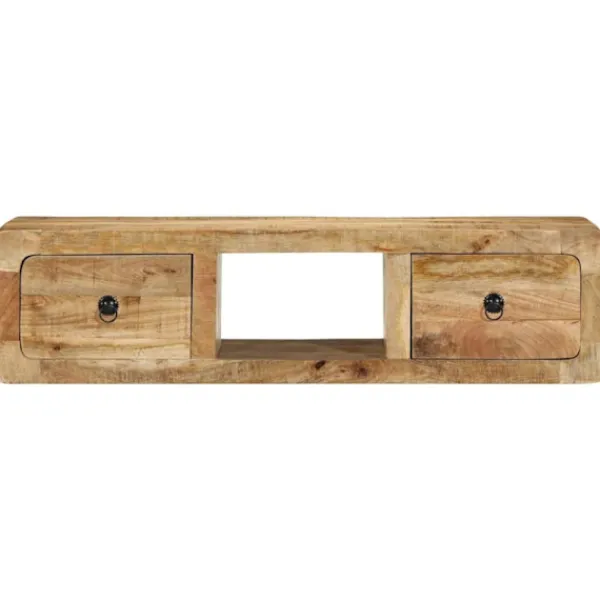 vidaXL Tv-Bänkar>Vägghängt TV-skåp 100x32x25 cm massivt trä grov mango