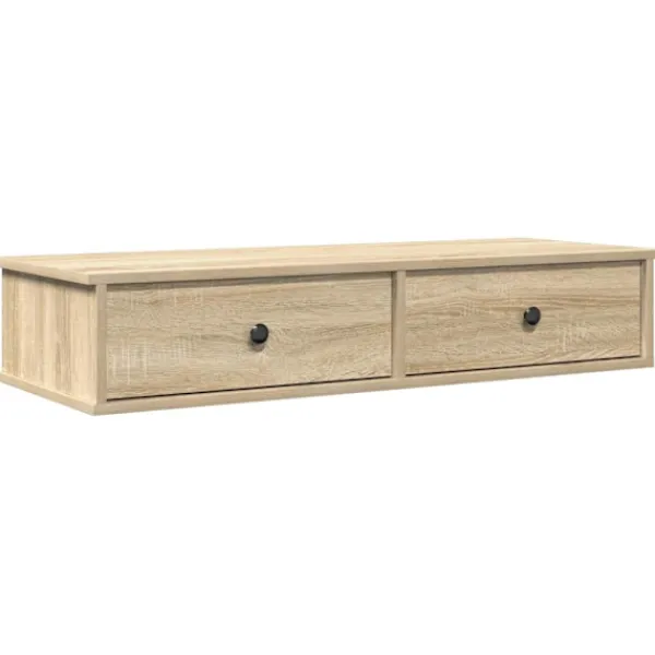 vidaXL Hyllor>Vägghylla med lådor sonoma-ek 100x37,5x19 cm konstruerat trä