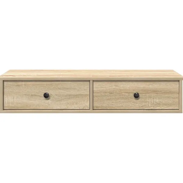 vidaXL Hyllor>Vägghylla med lådor sonoma-ek 100x37,5x19 cm konstruerat trä