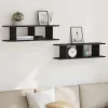 vidaXL Hyllor>Vägghyllor 2 st svart ek 75x18x20 cm konstruerat trä