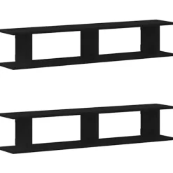 vidaXL Hyllor>Vägghyllor 2 st svart ek 105x18x20 cm konstruerat trä