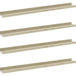 vidaXL Hyllor>Vägghyllor 4 st vit och sonoma-ek 80x9x3 cm