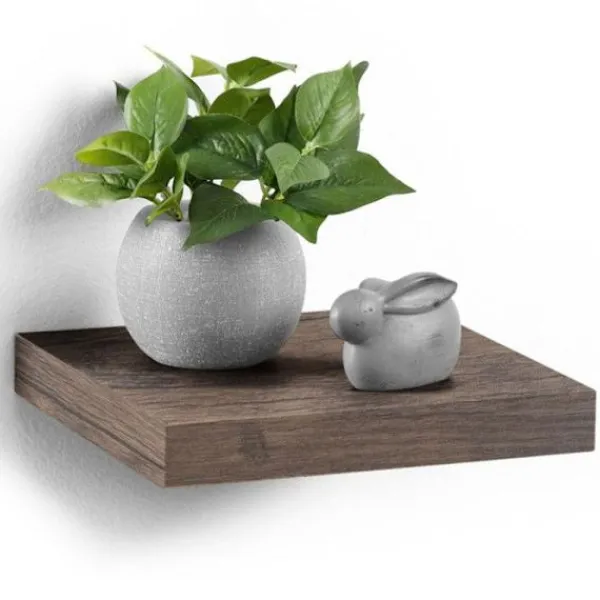HOMEA Hyllor>Väggmonterad Designhylla "Flytande" 25cm Valnöt