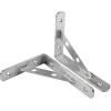 Hyllor>Väggmonterad hörnhylla i rostfritt stål, silver, rätvinklig, solid konsol (2-pack, silver)