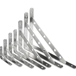 Hyllor>Väggmonterad hörnhylla i rostfritt stål, silver, rätvinklig, solid konsol (2-pack, silver)