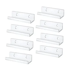 Hyllor>Väggmonterad hylla för vinylskivor i klart vinyl, 8-pack, akryl skivhållare för display