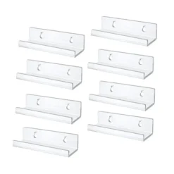 Hyllor>Väggmonterad hylla för vinylskivor i klar vinyl, 8-pack, akrylskivhållare för display{FY}