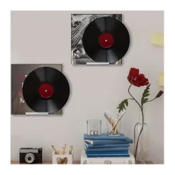 Hyllor>Väggmonterad hylla för vinylskivor i klar vinyl, 8-pack, akrylskivhållare för display{FY}