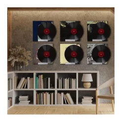 Hyllor>Väggmonterad hylla för vinylskivor i klart vinyl, 8-pack, akryl skivhållare för display
