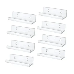 Hyllor>Väggmonterad skivahylla i klart vinyl, 8-pack, akryl skivhållare för display, vinyl skivhylla