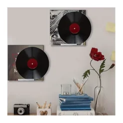 Hyllor>Väggmonterad skivahylla i klart vinyl, 8-pack, akryl skivhållare för display, vinyl skivhylla