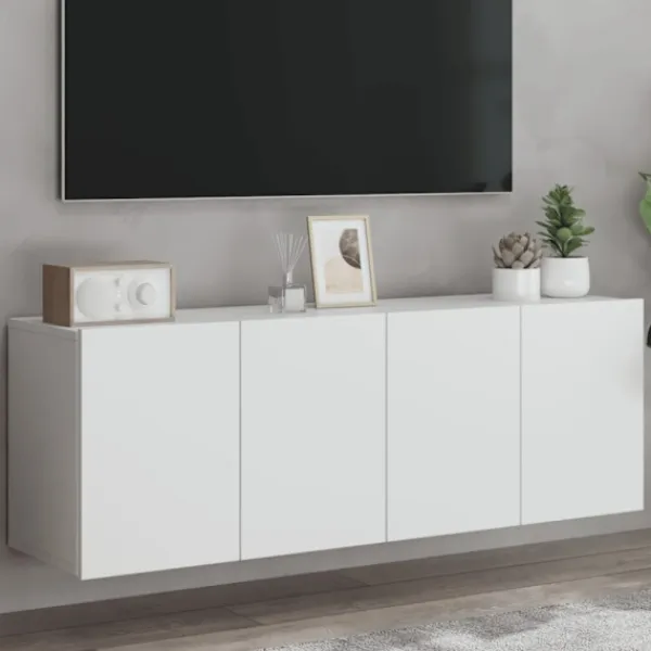 vidaXL Tv-Bänkar>Väggmonterad tv-bänk 2 st vit 60x30x41 cm