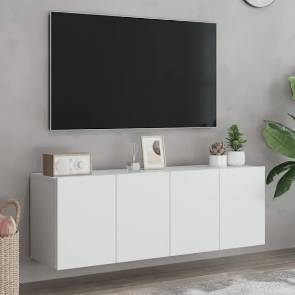 vidaXL Tv-Bänkar>Väggmonterad tv-bänk 2 st vit 60x30x41 cm