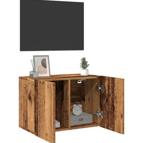 vidaXL Tv-Bänkar>Väggmonterad tv-bänk gammalt trä 60x30x41 cm