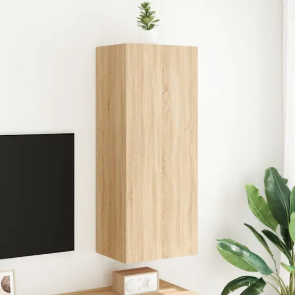 vidaXL Tv-Bänkar>Väggmonterad tv-bänk sonoma-ek 40,5x30x102 cm konstruerat trä