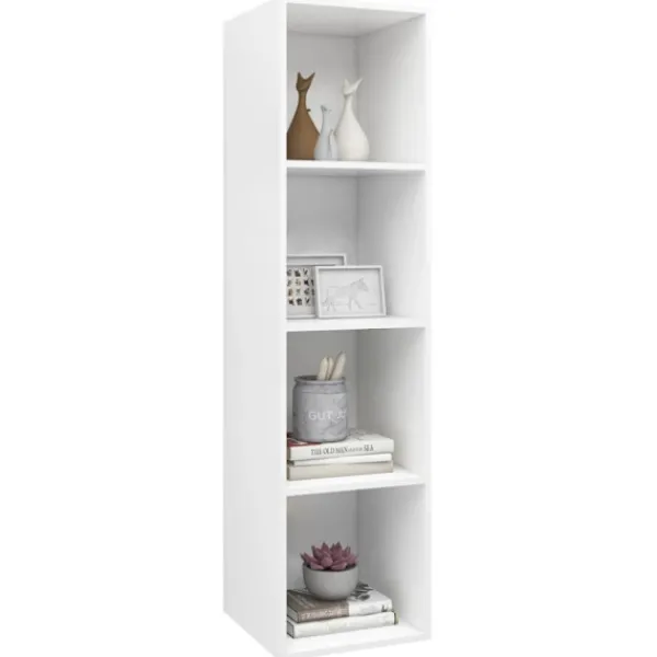 vidaXL Tv-Bänkar>Väggmonterad tv-bänk vit 37x37x142,5 cm konstruerat trä