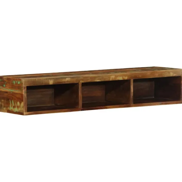 vidaXL Tv-Bänkar>Väggmonterad TV-bänk 100x30x19 cm massivt återvunnet trä