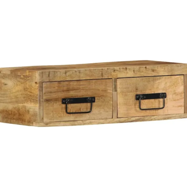 vidaXL Tv-Bänkar>Väggmonterad TV-bänk 60x30x19 cm massivt grovt mangoträ