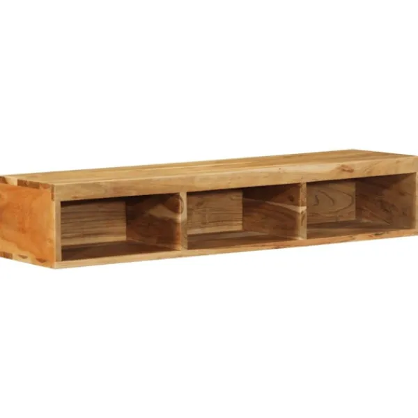 vidaXL Tv-Bänkar>Väggmonterad TV-bänk 100x30x19 cm massivt akaciaträ