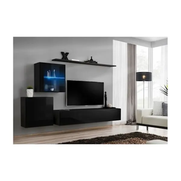 ASM Tv-Bänkar>Väggmonterad TV-möbel - Switch XV - 250 cm x 150 cm x 40 cm - Svart